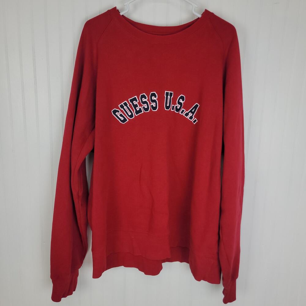VTG Guess Oversized men's XL long sleeve patch logo sweatshirt